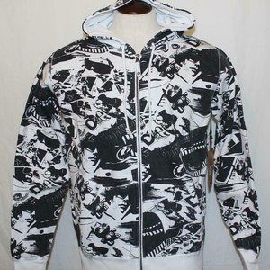 NEW Crime Scene Black & White Hoodie Jacket Full Zip by Dragon Men's sz Large